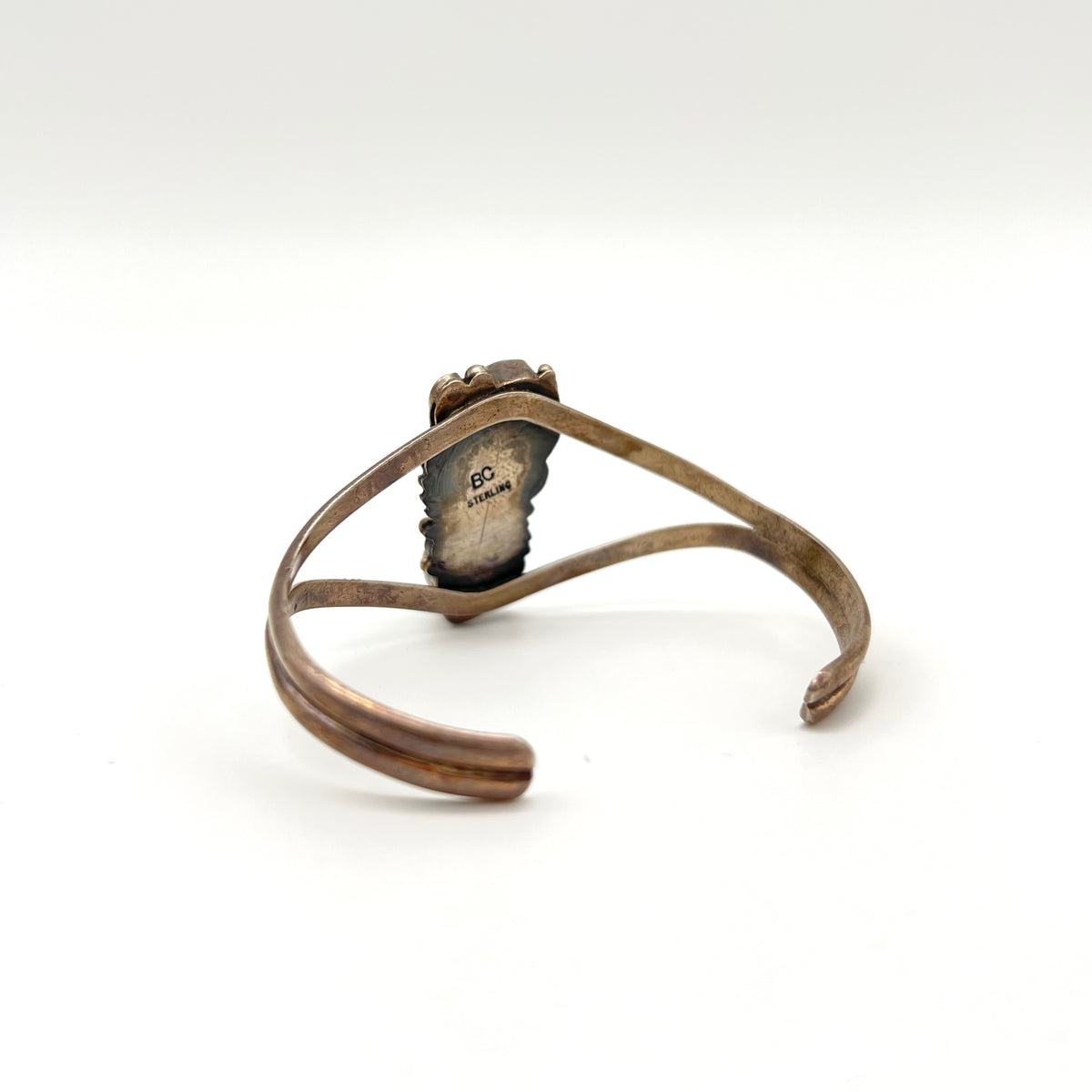 Turquoise and Sterling Silver Feathers Cuff Bracelet