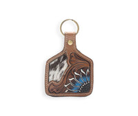 In My Morning Hand-tooled Leather Key Fob