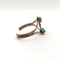 Turquoise and Sterling Silver Feathers Cuff Bracelet