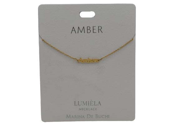 Amber Name Necklace