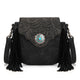 Montana West Floral Tooled Mini Fringe Crossbody Bag