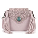 Montana West Floral Tooled Mini Fringe Crossbody Bag