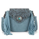 Montana West Floral Tooled Mini Fringe Crossbody Bag