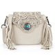 Montana West Floral Tooled Mini Fringe Crossbody Bag