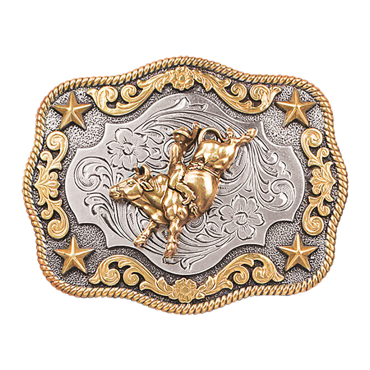 Nocona Kid's Antique Bronc Rider Silver/Gold Buckle