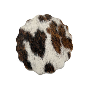 Scalloped Cowhide Coasters