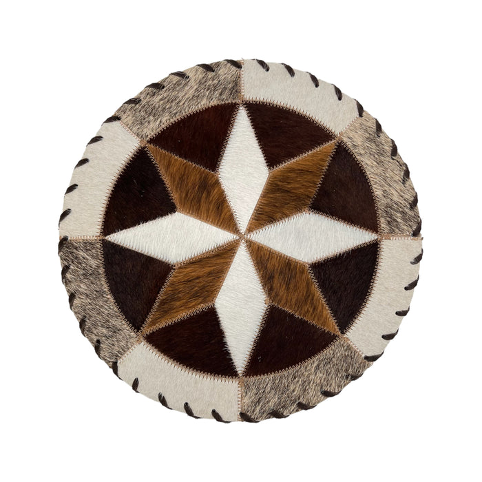 Cowhide 12" Placemats - 8 Point Star