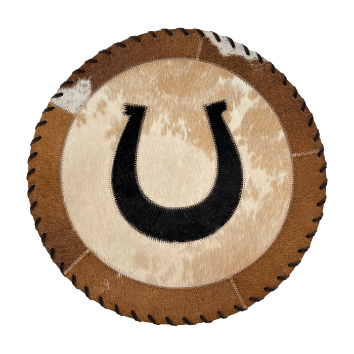 Cowhide 16" Placemats - Horseshoe