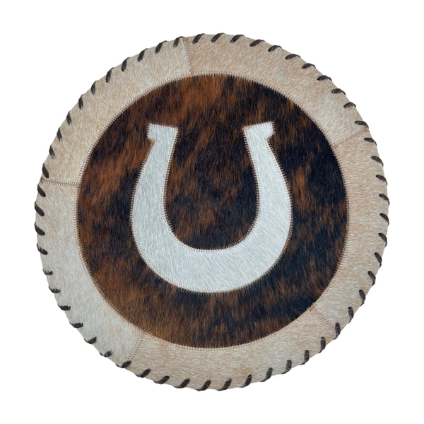 Cowhide 16" Placemats - Horseshoe