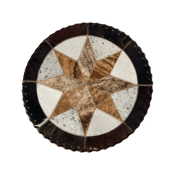 Cowhide 16" Placemats -8 Point Star