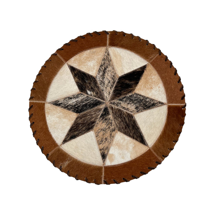 Cowhide 16" Placemats -8 Point Star