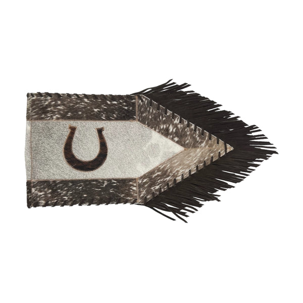 Small Cowhide Table Runners - Horseshoe