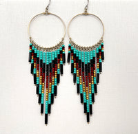 Teal Beaded Earrings