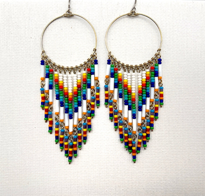 Multi Colored Beaded Earrings