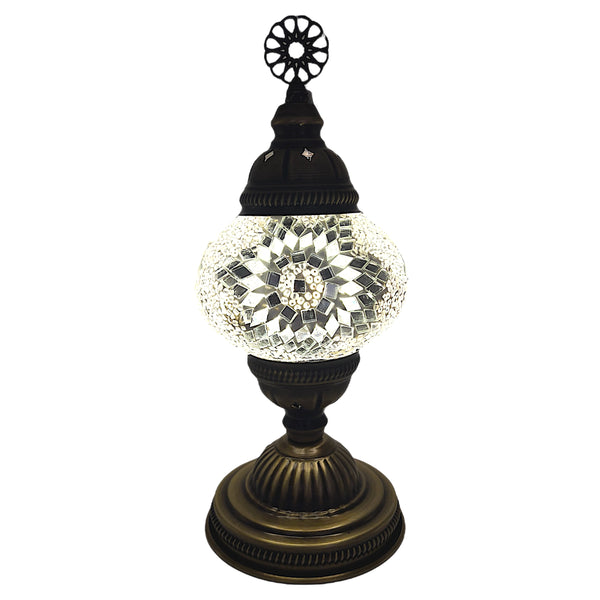 Medium Handmade Turkish Lamps - White