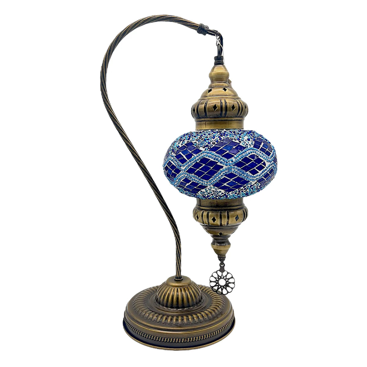 Large Handemade Half a Heart Turkish Lamps - Sultan Blue