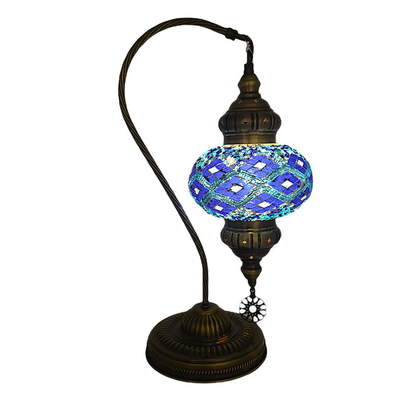 Large Handemade Half a Heart Turkish Lamps - Sultan Blue