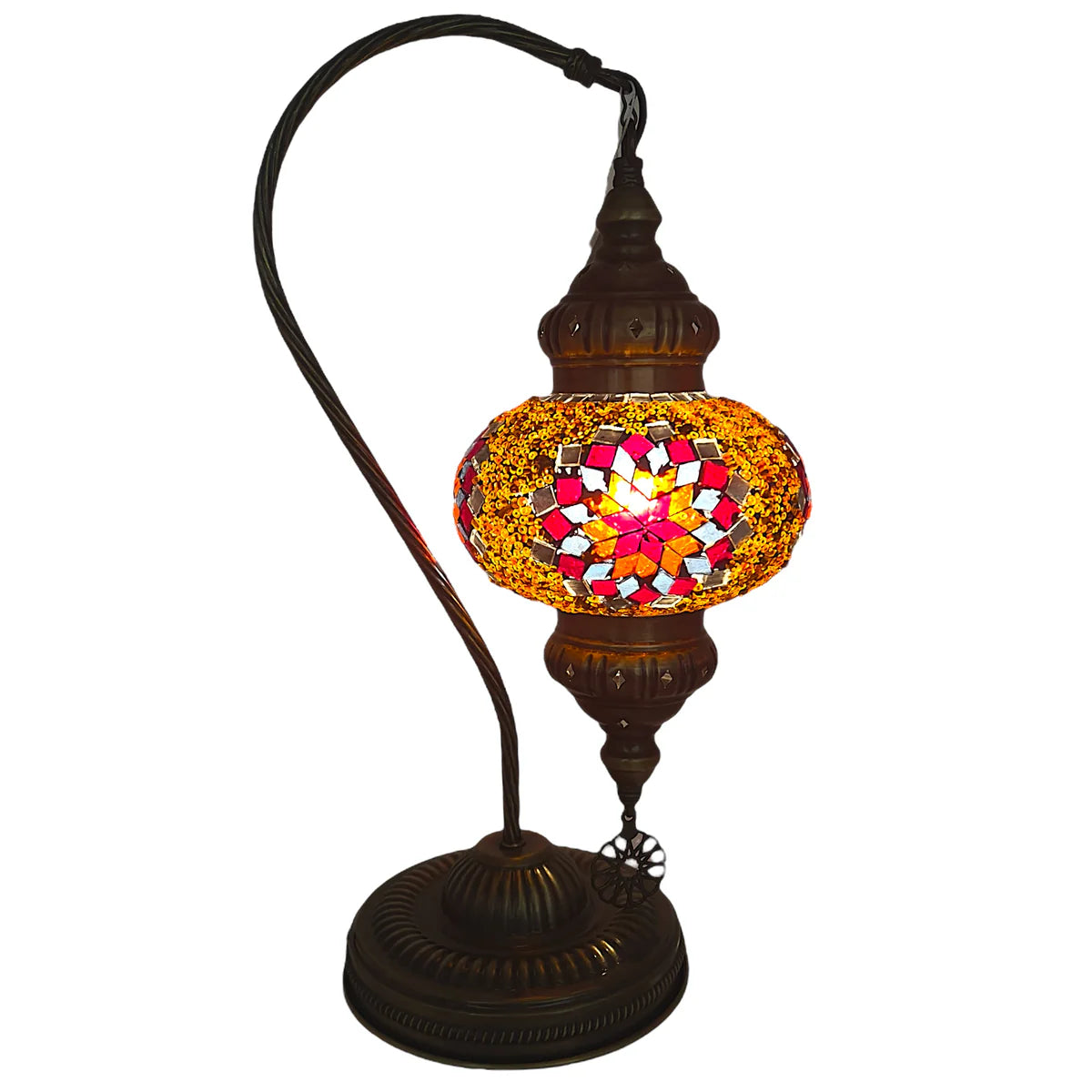 Large Handemade Half a Heart Turkish Lamps - Sultan Orange