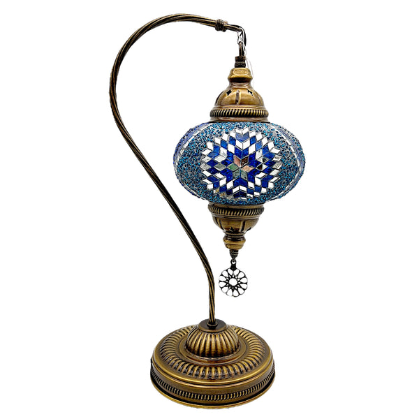 Large Handemade Half a Heart Turkish Lamps - Blue