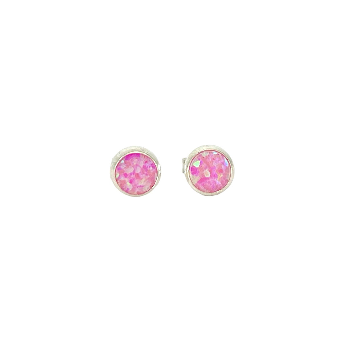 Light Pink Opal Sterling Earrings