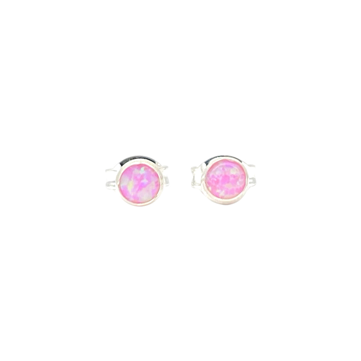 Mini Pink Opal Sterling Earrings