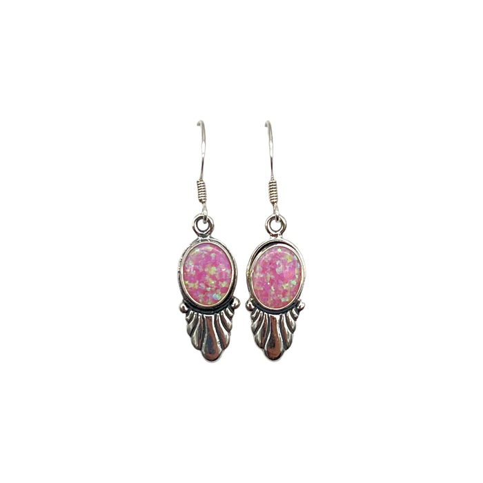 Pink Opal Dangle Earrings