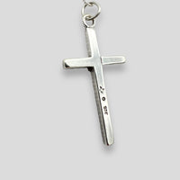 Small Sterling Silver Plain Cross Pendant Necklace