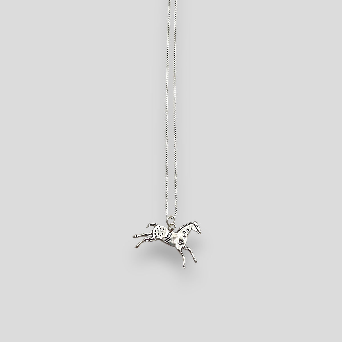 Small Sterling Silver Horse Pendant Necklace