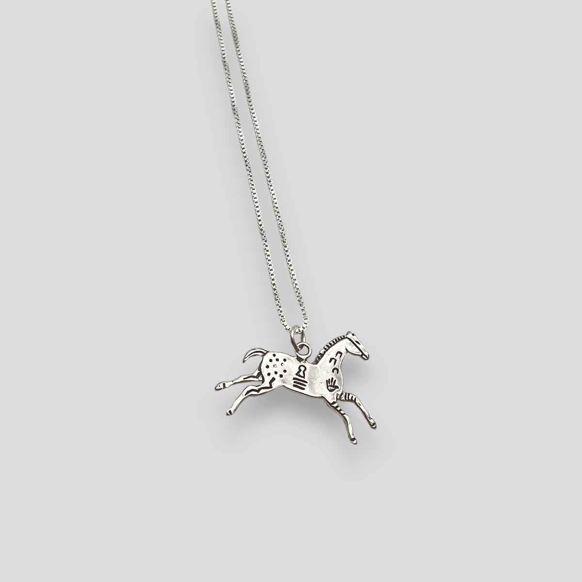 Small Sterling Silver Horse Pendant Necklace