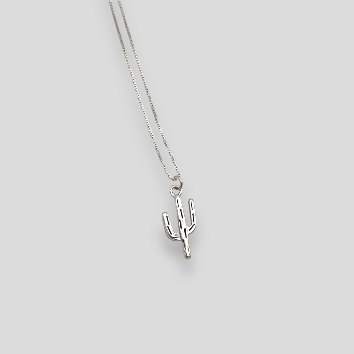 Small Sterling Silver Saguaro Pendant Necklace