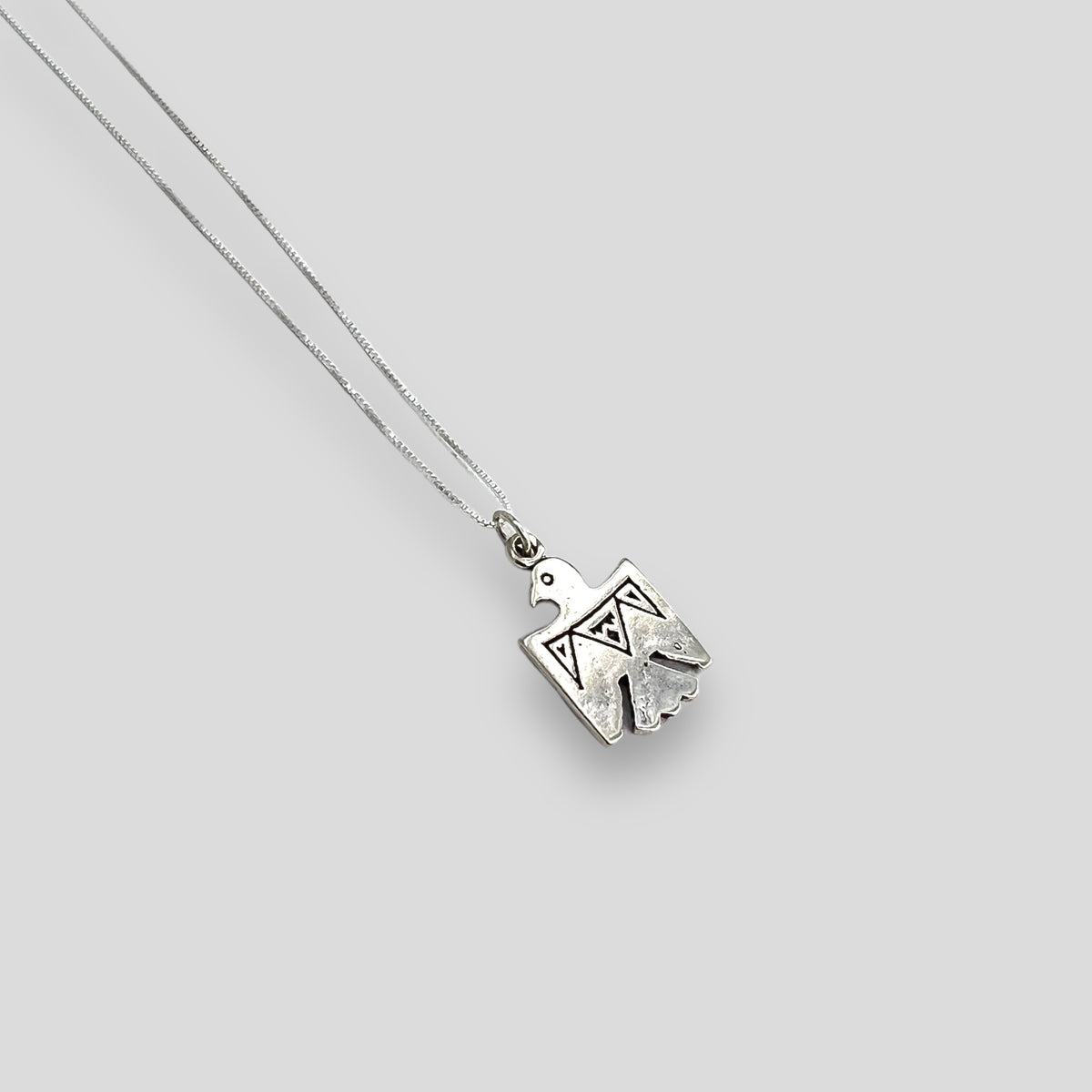 Small Sterling Silver Thunderbird Pendant Necklace