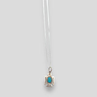 Small Turquoise and Sterling Silver Thunderbird Pendant Necklace