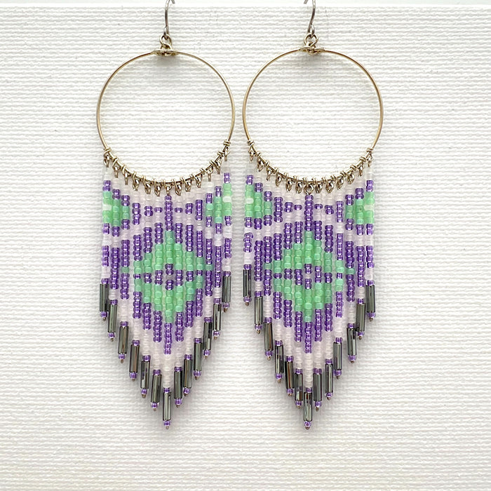 Purple Diamond Detail Earrings