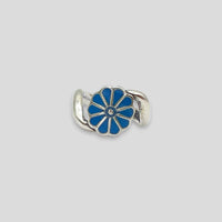 Blue Flower Sterling Silver Toe Ring