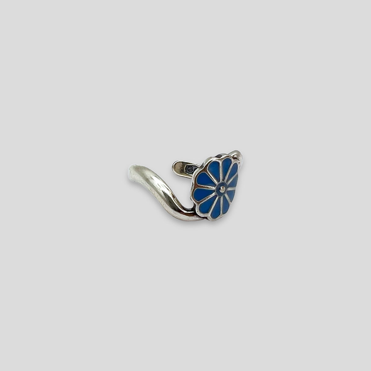 Blue Flower Sterling Silver Toe Ring