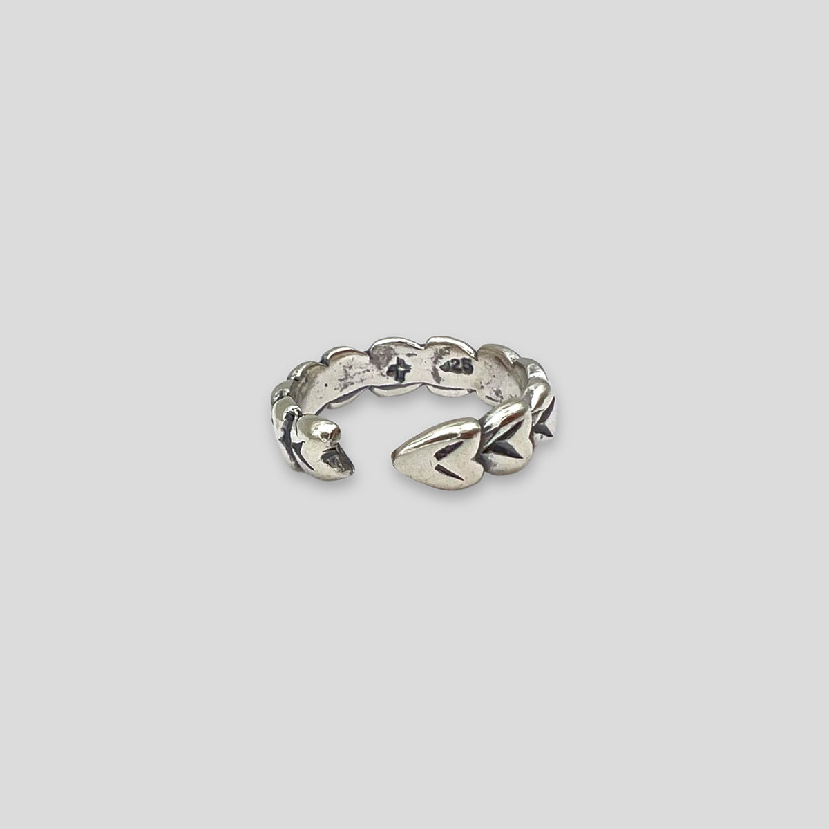 Overlapped Hearts Sterling Silver Toe Rings