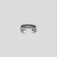 Plain Striped Sterling Silver Toe Ring