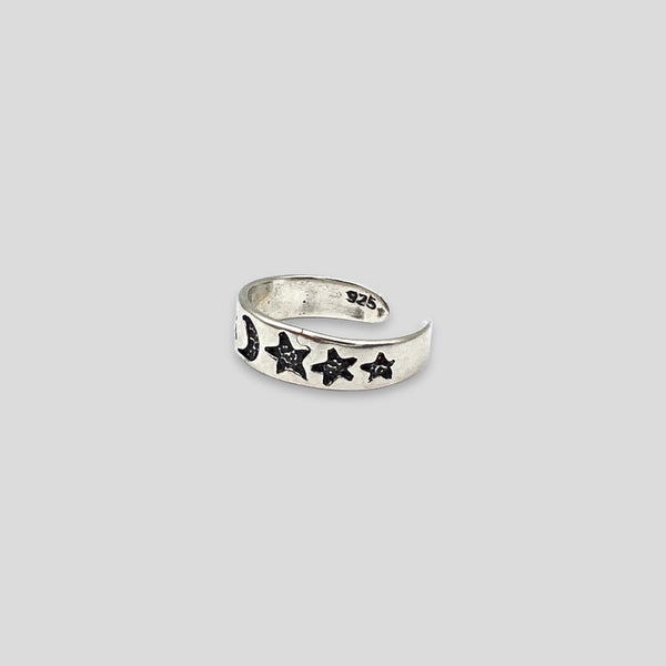 Center Moon Sterling Silver Toe Ring