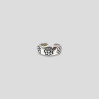 Three Engraved Flowers Sterling Silver Toe Ring