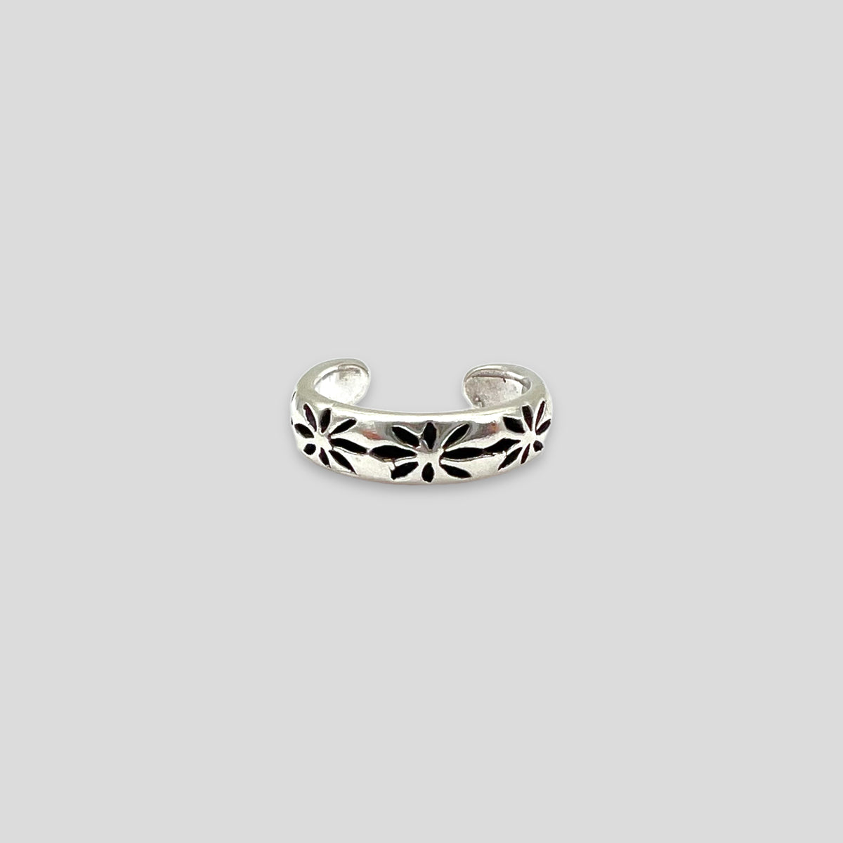 Simple Flower Sterling Silver Toe Ring