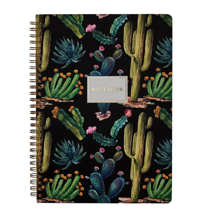 Cactus Spiral Notebook Black