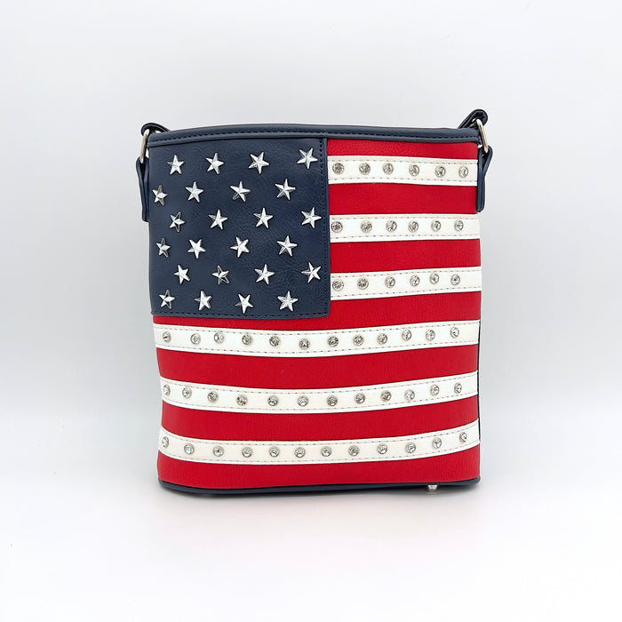 USA American Flag Stars Stripes Concealed Carry Purse Crossbody Handbag