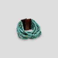 Adjustable Beaded Buckle Bracelet Turquoise
