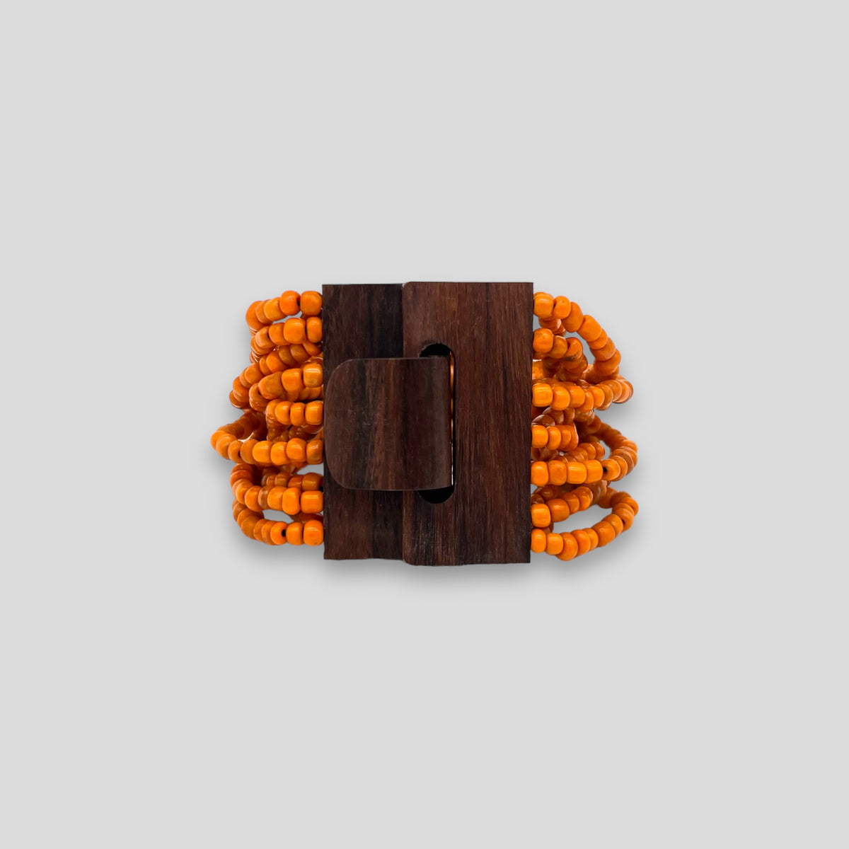 Adjustable Beaded Buckle Bracelet Orange