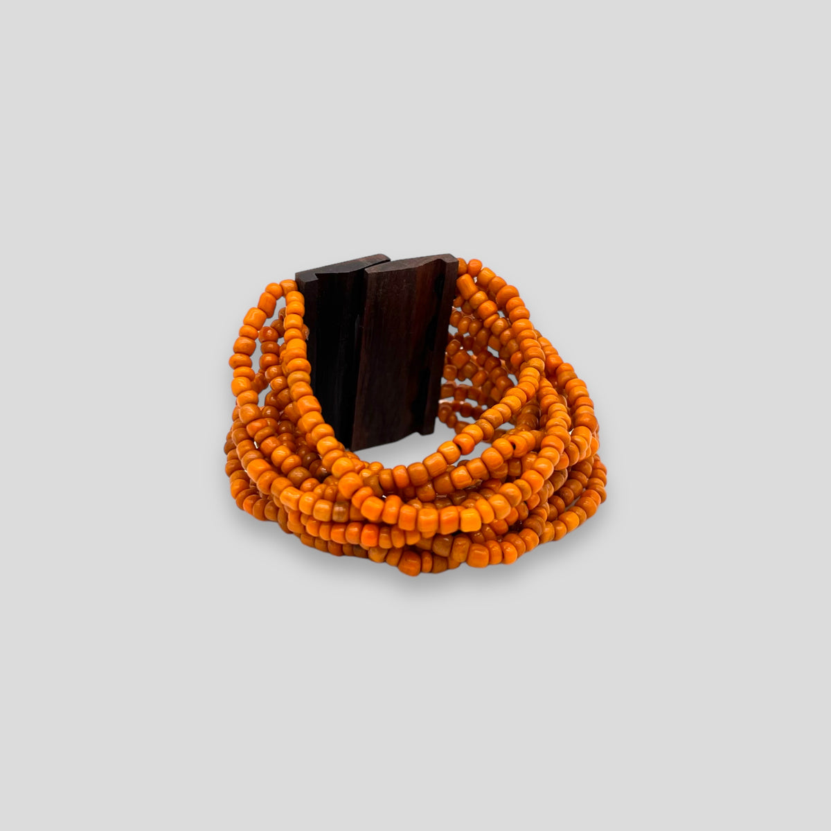 Adjustable Beaded Buckle Bracelet Orange