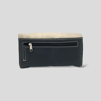 Black and Tan Trifold Embroidered Wallet