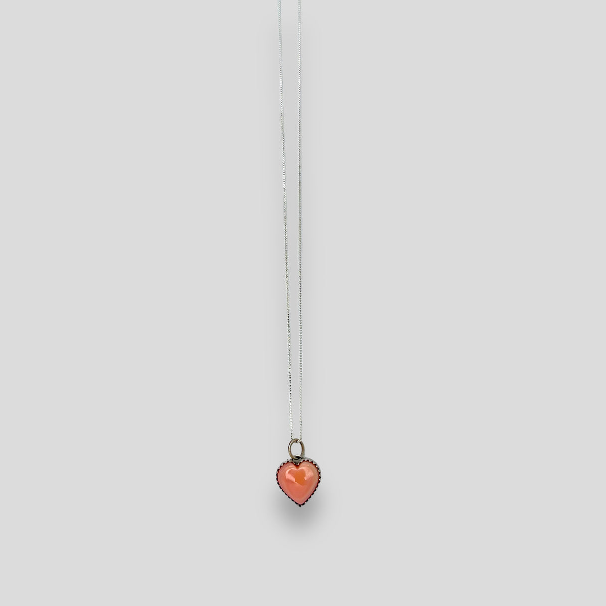 Pink Conch Sterling Silver Heart Necklace