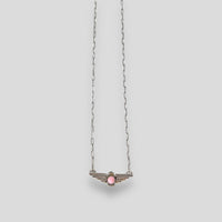 Pink Conch and Sterling Silver Thunderbird Necklace