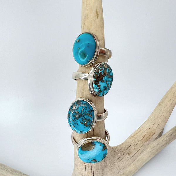 Large Turquoise and Sterling Silver Rings