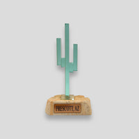 Prescott Arizona Two Arm Small Smooth Glass Cactus